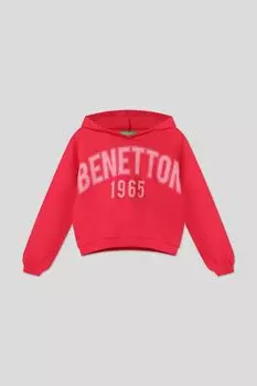 Худи хлопковое с принтом Benetton