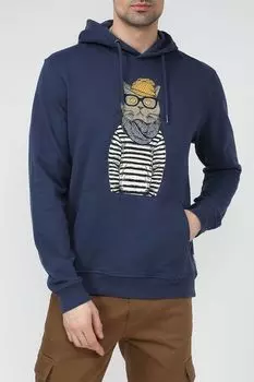 Худи хлопковое с принтом Blend