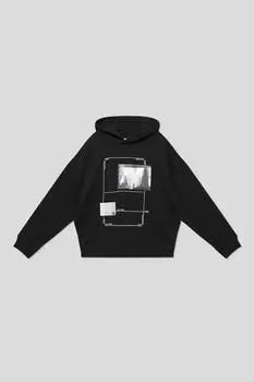 Худи хлопковое с принтом Calvin Klein Jeans