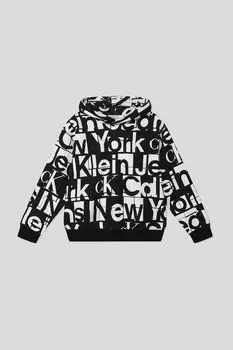 Худи хлопковое с принтом Calvin Klein Jeans