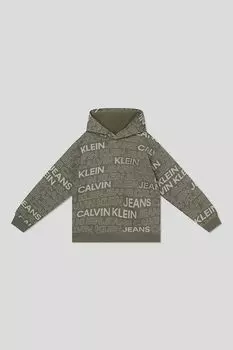 Худи хлопковое с принтом Calvin Klein Jeans
