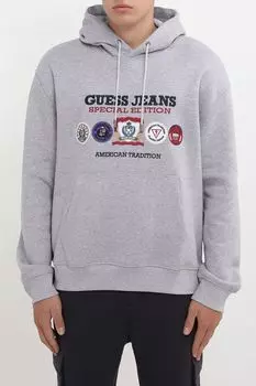 Худи хлопковое с принтом Guess Jeans