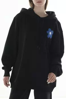 Худи хлопковое с принтом HUGO BLUE