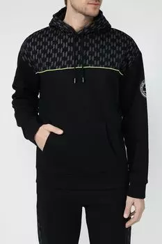 Худи хлопковое с принтом из монограмм Karl Lagerfeld