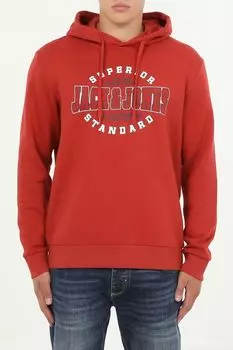 Худи хлопковое с принтом Jack & Jones
