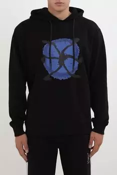 Худи хлопковое с принтом John Richmond