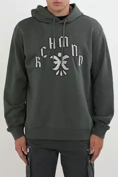 Худи хлопковое с принтом John Richmond