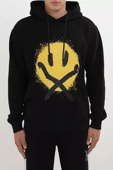 Худи хлопковое с принтом John Richmond