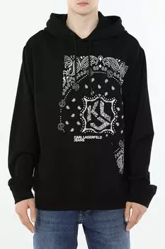 Худи хлопковое с принтом Karl Lagerfeld Jeans
