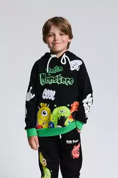 Худи хлопковое с принтом MIMIMODA