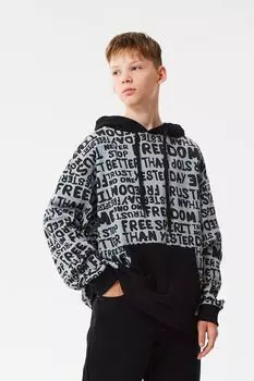 Худи хлопковое с принтом SMENA