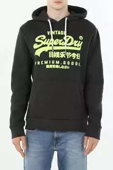 Худи хлопковое с принтом Superdry