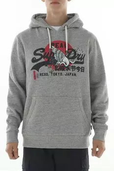 Худи хлопковое с принтом Superdry