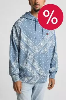 Худи хлопковое с принтом Tommy Jeans