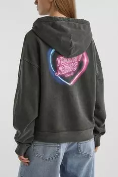 Худи хлопковое с принтом Tommy Jeans