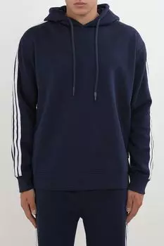 Худи хлопковое с тесьмой на рукавах John Richmond