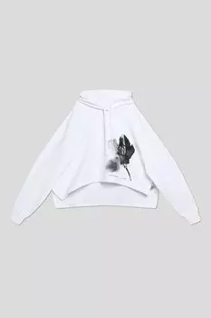 Худи хлопковое свободного кроя с принтом Calvin Klein Jeans