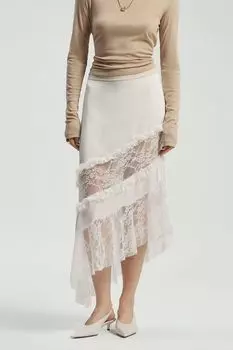 Юбка асимметричного кроя со вставками из тюля Nume