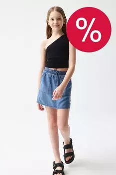 Юбка джинсовая на кулиске с карманами Smena