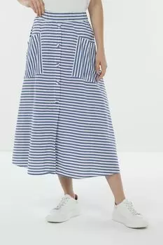 Юбка хлопковая расклешенная с карманами Piombo