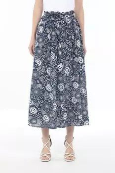 Юбка хлопковая расклешенная с принтом Piombo