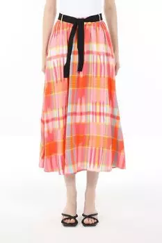 Юбка хлопковая расклешенная с принтом Piombo