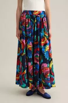 Юбка хлопковая расклешенная с шитьем Piombo