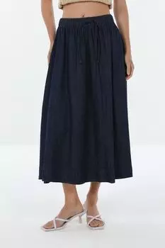 Юбка из хлопка и льна Piombo