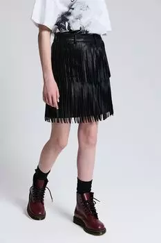 Юбка из искусственной кожи с бахромой ESCUTE Young
