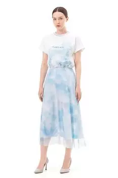 Юбка из тюля с принтом ALEXANDER BOGDANOV