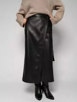 Юбка миди из экокожи ELEGANZZA