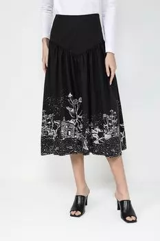 Юбка миди из хлопкового поплина с принтом Desigual