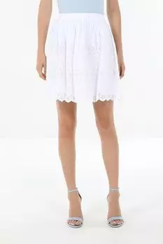 Юбка мини хлопковая с шитьем POLO RALPH LAUREN