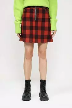 Юбка мини в клетку на молнии Twist