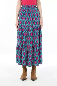 Юбка на эластичном поясе с воланами и принтом Piombo