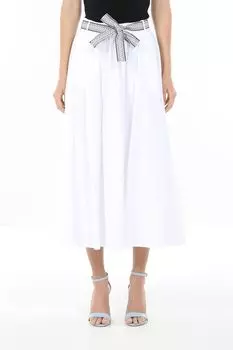 Юбка расклешенная с контрастным поясом Piombo