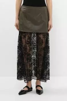 Юбка с эффектом многослойности с кружевом Rinascimento