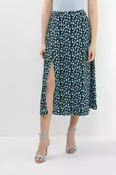 Юбка с разрезом и принтом BELUCCI