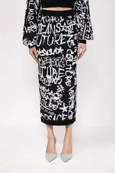 Юбка с текстовым принтом VERSACE JEANS COUTURE