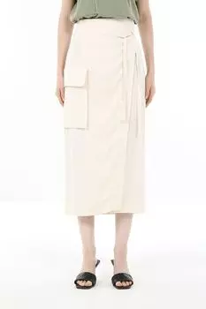 Юбка с запахом на поясе из смесового льна OVS
