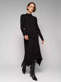 Юбка трикотажная с ассиметричными деталями ELEGANZZA