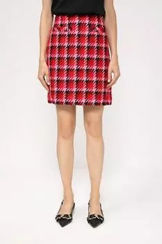 Юбка твидовая с фальш карманами в клетку More&More