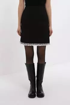 Юбка твидовая с необработанным краем BELUCCI