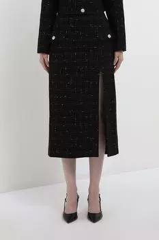 Юбка твидовая с разрезом BELUCCI
