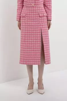 Юбка твидовая с разрезом BELUCCI