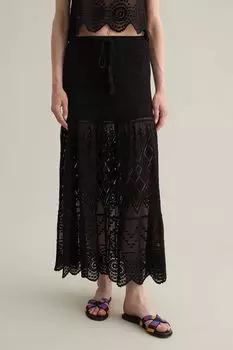 Юбка вязаная на кулиске ажурная Piombo