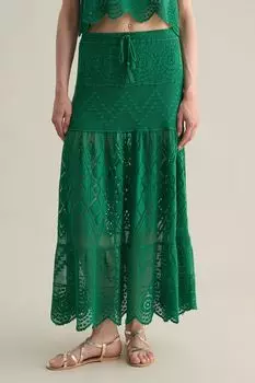 Юбка вязаная на кулиске ажурная Piombo