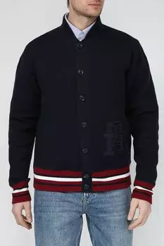 Кардиган-бомбер хлопковый с монограммой TH Tommy Hilfiger