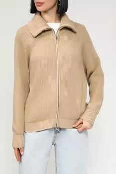 Кардиган хлопковый на молнии с объемным воротником Esprit Casual