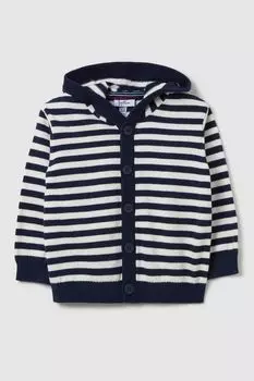 Кардиган хлопковый с капюшоном в полоску Fagottino